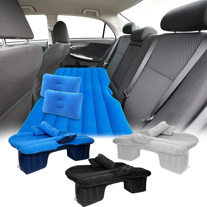 (image for) 138x85cm Car Air Inflatable Travel Mattress Back Seat Bed Multifunctional Sofa Air Bed Pillow With Air Outdoor Camping Mat